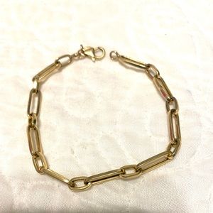 10k yellow gold paper clip bracelet